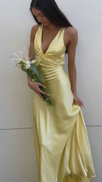 Vestido de fiesta de sirena sexy sin espalda, vestido de noche formal de satén Y8119
