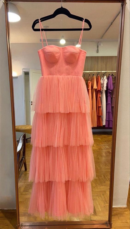 New Arrival Tiered Tulle Prom Dress Long Evening Dress Y4955