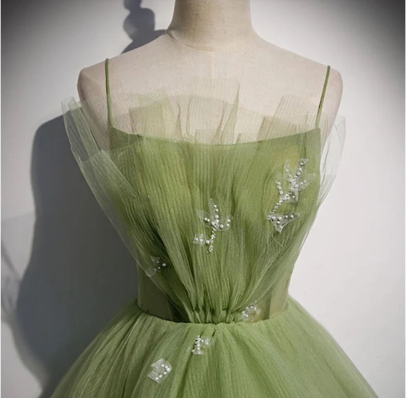 Girls Formal Evening Dress Women's Prom Dresses Party Graduation Gowns Long Green Party Dresses Y4379