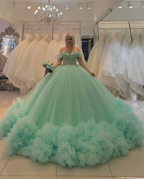 Vestido de fiesta de tul verde salvia con encanto, vestido de quinceañera Y4996