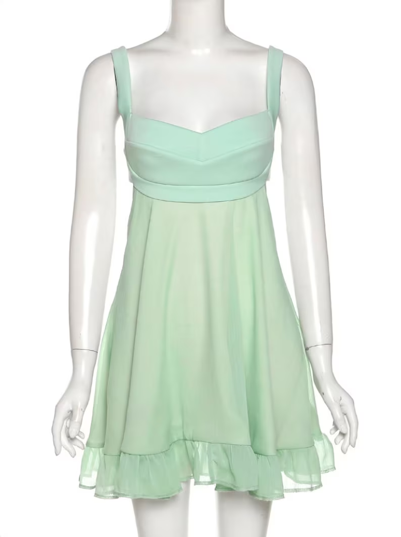 Grünes A-Linie Mini Homecoming Kleid, rückenfreies Partykleid, Y2510
