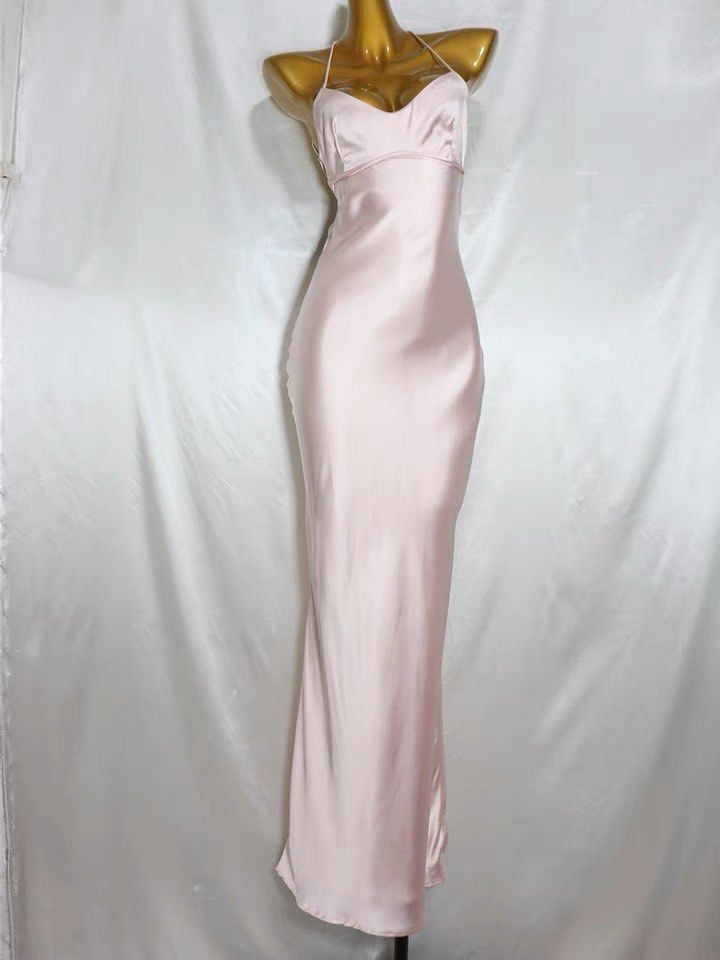 Charmantes langes Ballkleid im Meerjungfrauen-Stil, schlichtes rosa Abendkleid Y1932