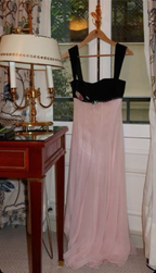 Elegante vestido de fiesta con tirantes finos, rosa, corte A, vestido de noche largo Y7900