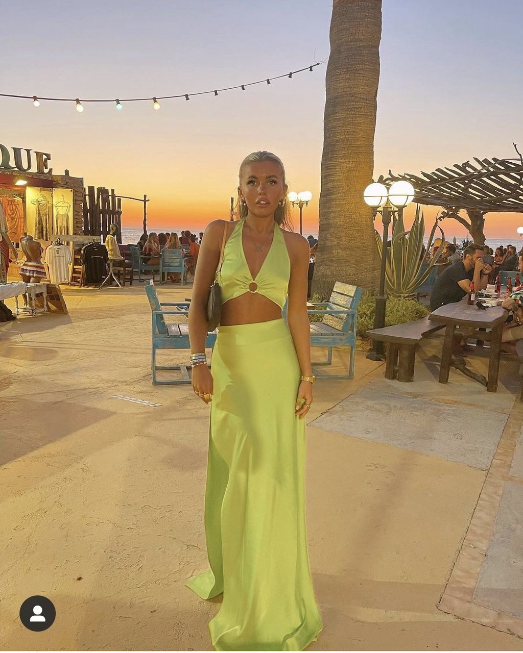 Vestido de noche verde sexy de dos piezas, vestido de fiesta verde Y5165