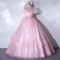 Wunderschöne rosa Quinceanera-Kleider, luxuriöse Puffärmel, klassisches Plissee-Partykleid, Reißverschluss hinten, Ballkleid Y2588
