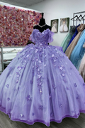 Vestido de fiesta lavanda para quinceañeras con mariposas Y4503