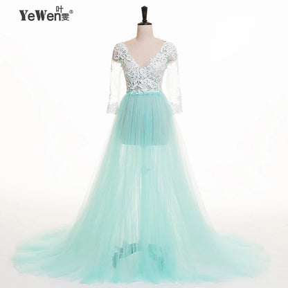 Spitzen-Umstandskleid für Fotoshootings, lange Schwangerschafts-Shooting-Kleider, elegantes Maxikleid, Babyparty 