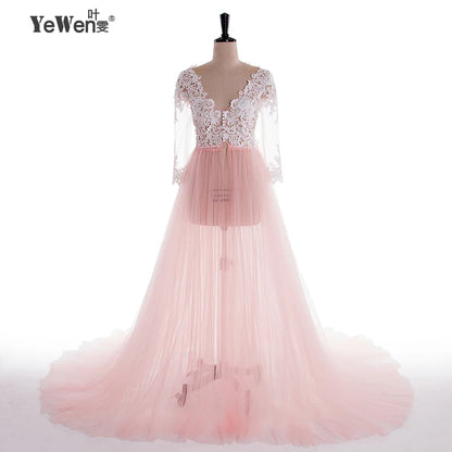 Spitzen-Umstandskleid für Fotoshootings, lange Schwangerschafts-Shooting-Kleider, elegantes Maxikleid, Babyparty 