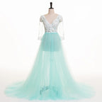 Spitzen-Umstandskleid für Fotoshootings, lange Schwangerschafts-Shooting-Kleider, elegantes Maxikleid, Babyparty 