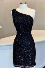 Rotes kurzes Homecoming-Kleid mit einer Schulter SYH23