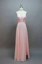 Langes Ballkleid in A-Linie mit V-Ausschnitt und Schlitz SCB65 