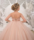 Blumenmädchenkleider mit Spitzenapplikation 