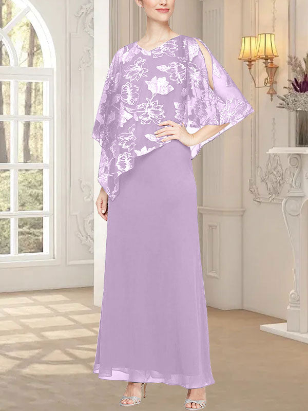 Vestido largo de malla brillante con corpiño asimétrico superpuesto novedoso