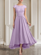 Vestido de gasa con encaje y lentejuelas para madre de la novia, corte A, largo hasta el suelo