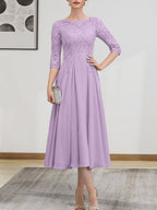 Vestido de gasa con encaje, corte A, ilusión, largo hasta la rodilla, para madre de la novia, con lentejuelas y abalorios