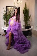 Lavendel Umstandskleid für Fotoshooting SY017 