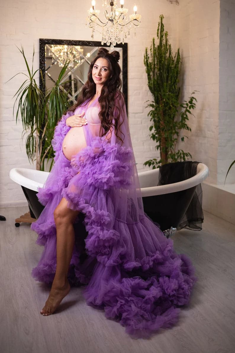 Lavendel Umstandskleid für Fotoshooting SY017 