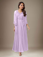 Vestido de gasa con lentejuelas en color ciruela