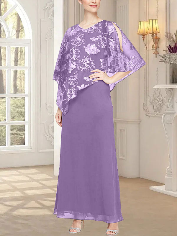 Vestido largo de malla brillante con corpiño asimétrico superpuesto novedoso