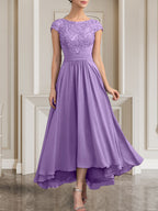 Vestido de gasa con encaje y lentejuelas para madre de la novia, corte A, largo hasta el suelo