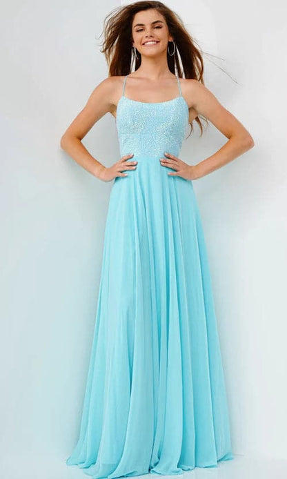 Hellblaues Chiffon-Ballkleid SYP76