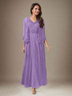 Vestido de gasa con lentejuelas en color ciruela