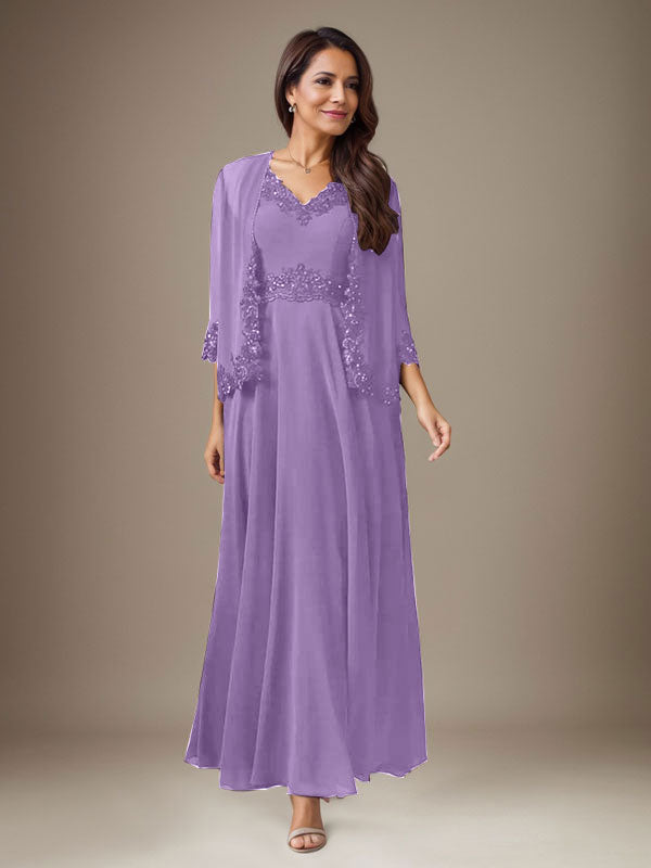 Vestido de gasa con lentejuelas en color ciruela