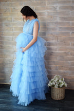 Hellblaues Umstandskleid für Babyparty SY019