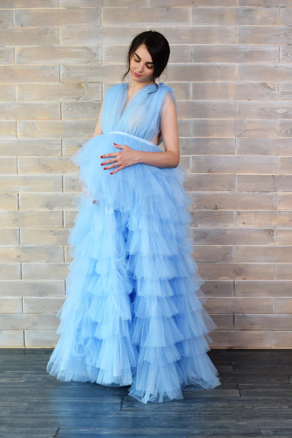 Light Blue Maternity Dress For Baby Shower SY019 – Sunnderly
