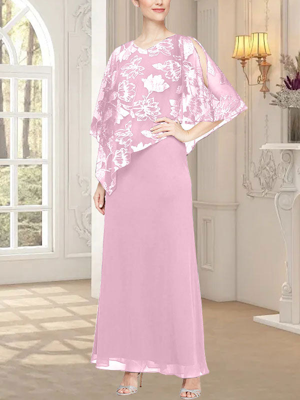 Vestido largo de malla brillante con corpiño asimétrico superpuesto novedoso