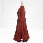 Long Sleeves Adjust Back Woman Cotton Maxi Dress Photoshoot Dresses Outfit Sunnderly SY231113