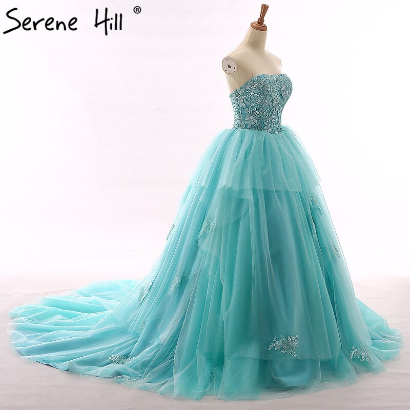 Vestido de novia largo sin tirantes, con cuentas y flores, tul, sexy, hombros descubiertos, 2025, foto real, HM66253