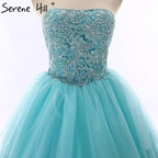 Vestido de novia largo sin tirantes, con cuentas y flores, tul, sexy, hombros descubiertos, 2025, foto real, HM66253