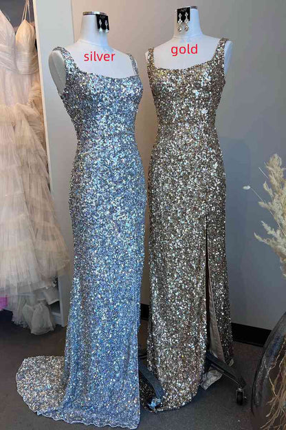 Ballkleid mit quadratischem Ausschnitt und hohem Schlitz SYP149