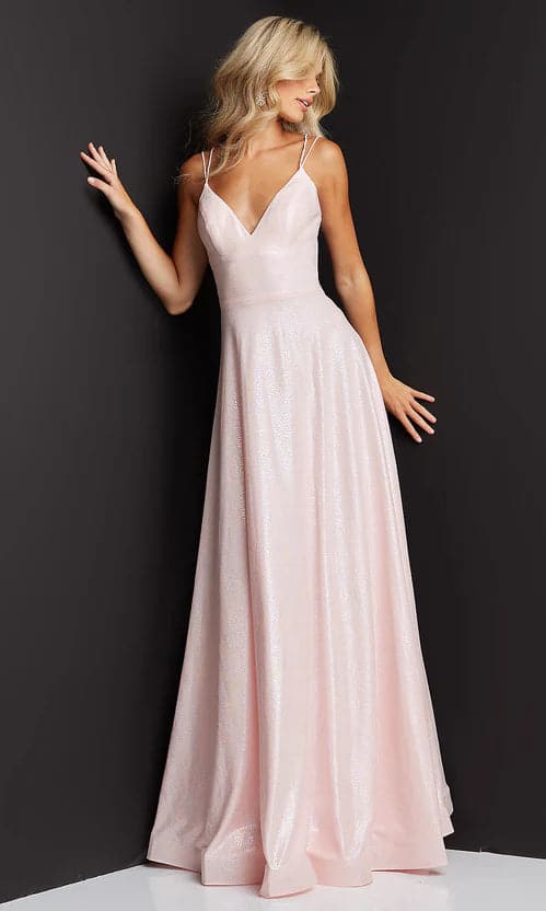 Langes schimmerndes rosa Ballkleid SYP81