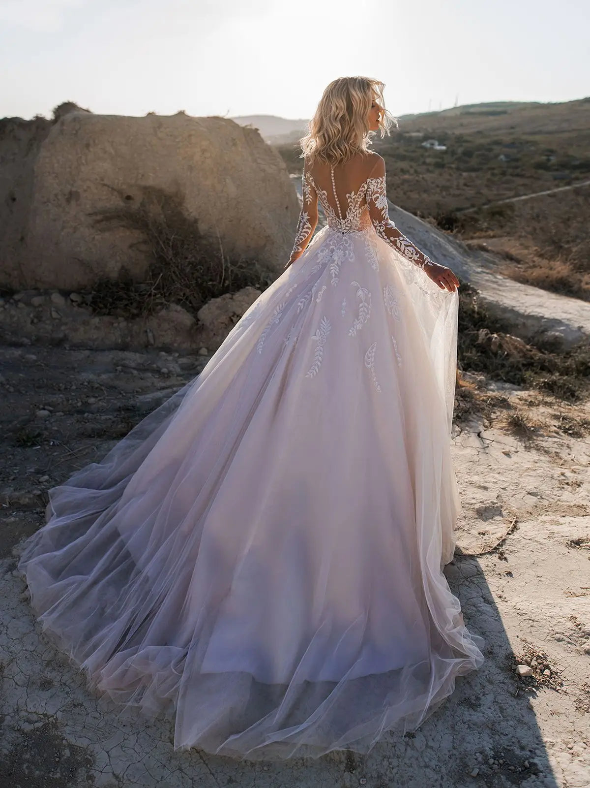 Luxury Lace Long Sleeves Wedding Dresses Sexy Backless Vestidos De Novia Appliques Vestido De Noiva-payinti