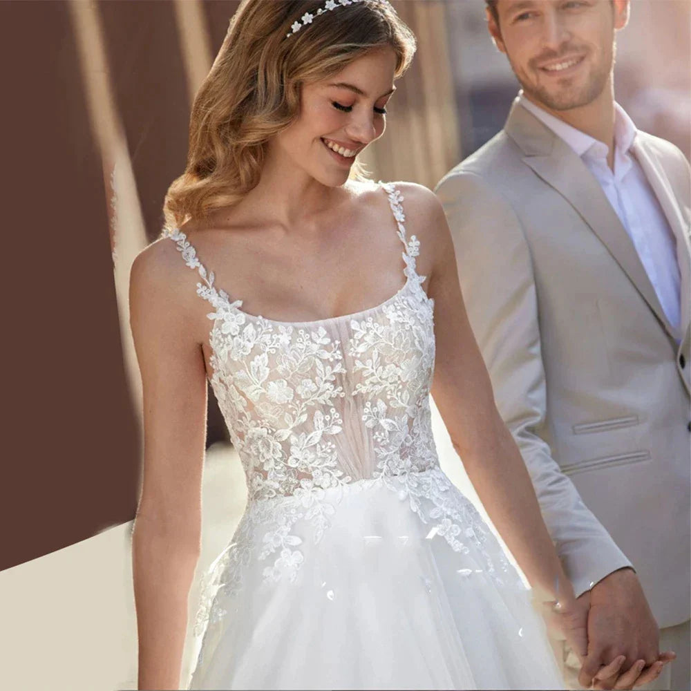 Luxury Lace Off Shoulder Sleeveless Women Mermaid Open Back Wedding Dresses 2023 Bridal Gowns Applqiues Spaghetti Straps Sexy-payinti