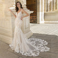 Luxury Mermaid Wedding Dress For Women Lace Appliques V-neck Spaghetti Straps Vestido De Novia Backless Bridal Gown Court Train-payinti