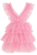 Schönes rosa A-Linie Tüll Homecoming Kleid, rosa Abschlusskleid, Y2451