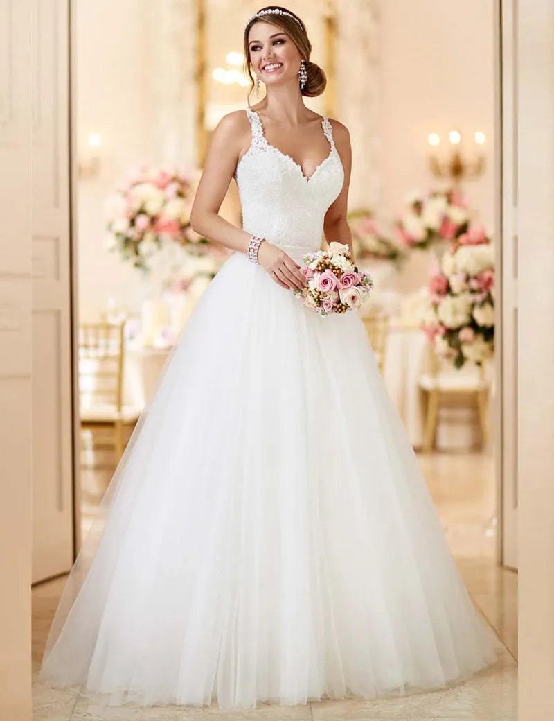 MANRAY Beach Wedding Dress With Detachable Skirt See Through Back Bridal Gowns Lace Appliques Sleeveless Vestidos De Mariee-payinti