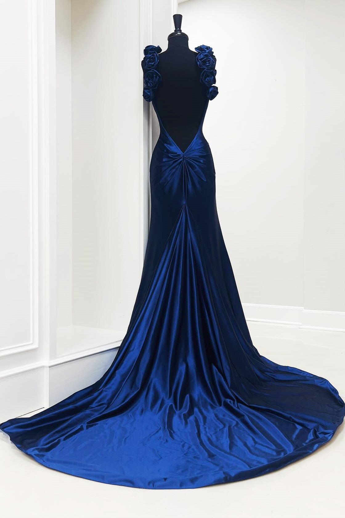 Plunge V Backless Mermaid Long Gown