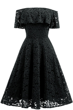 Vestido de fiesta azul marino oscuro con encaje y corte A Y1160
