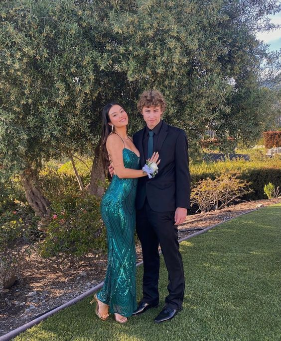 Charming Green Mermaid Prom Dress Green Evening Dress Y7188