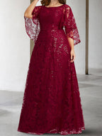Vestidos de madre de la novia de corte A/princesa con apliques y lentejuelas