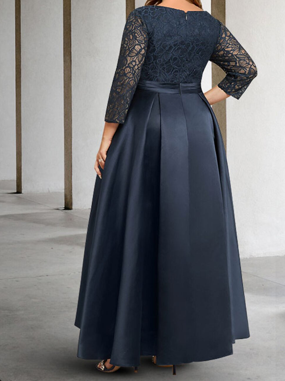 Vestidos de madre de la novia de manga larga con corte A/princesa y apliques