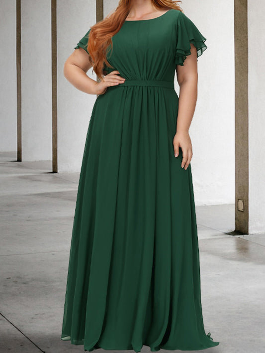Vestidos de madre de la novia de manga corta con corte princesa/A