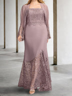 Vestidos de madre de la novia con corte tubo/columna y chaqueta