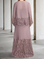 Vestidos de madre de la novia con corte tubo/columna y chaqueta