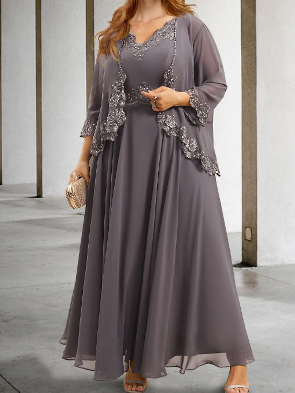 Vestidos de madre de la novia de corte A/princesa con apliques y lentejuelas