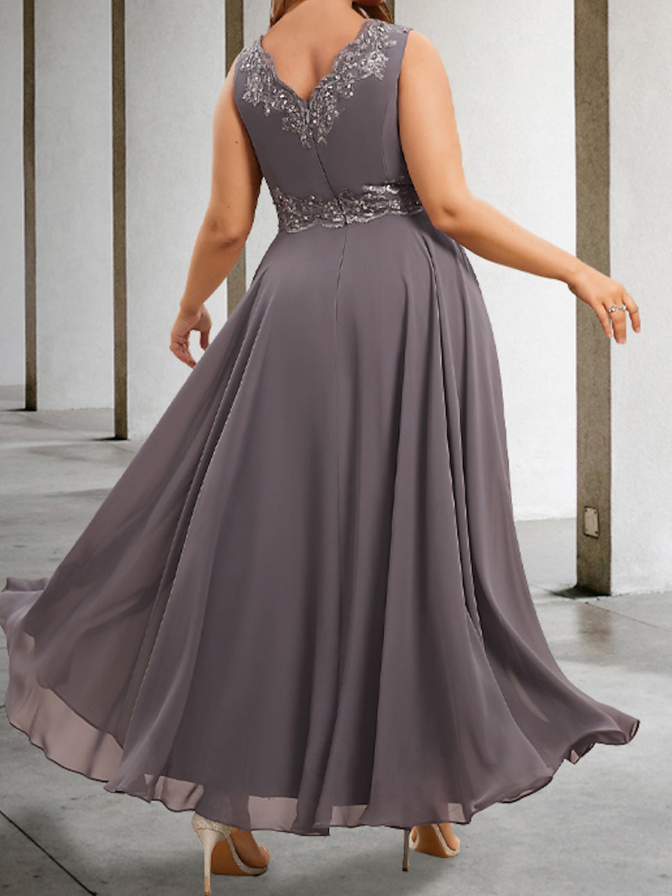 Vestidos de madre de la novia de corte A/princesa con apliques y lentejuelas